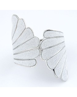 Angle Wings Dull Polish Texture Fashion Bangle - Silver