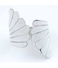 Angle Wings Dull Polish Texture Fashion Bangle - Silver