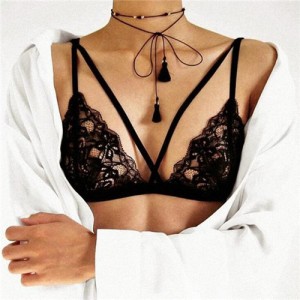Creative Tie Fashion Tassel Design Choker Necklace