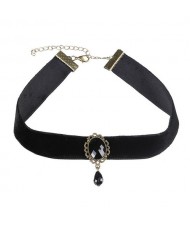 Classic Water Drop Black Lace Choker Necklace