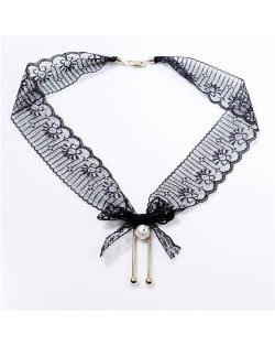Korean Bowknot Fashion Vintage Floral Lace Choker Necklace