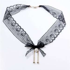 Korean Bowknot Fashion Vintage Floral Lace Choker Necklace