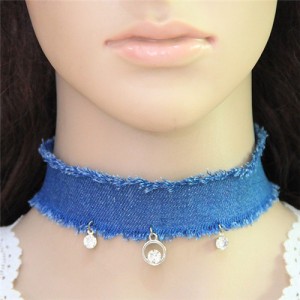 Shining Gem Pendants Jeans Fashion Necklet