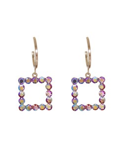 Simple Rhinestone Inlaid Rivets Earrings
