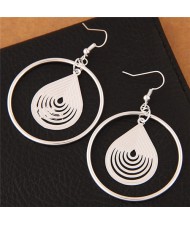 Graceful Waterdrop Inlaid Hoop Fashion Stud Earrings