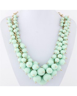 Grape Cluster Design Alloy Fashion Statement Necklace - Green