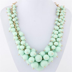Grape Cluster Design Alloy Fashion Statement Necklace - Green