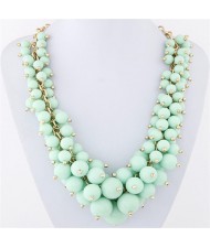 Grape Cluster Design Alloy Fashion Statement Necklace - Green