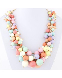 Grape Cluster Design Alloy Fashion Statement Necklace - Multicolor