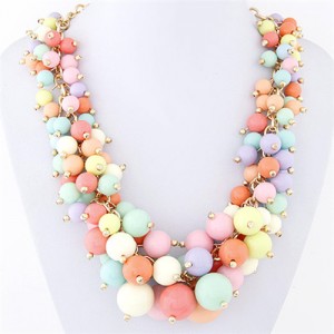 Grape Cluster Design Alloy Fashion Statement Necklace - Multicolor