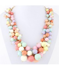 Grape Cluster Design Alloy Fashion Statement Necklace - Multicolor