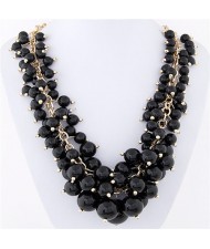 Grape Cluster Design Alloy Fashion Statement Necklace - Black