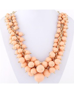 Grape Cluster Design Alloy Fashion Statement Necklace - Light Orange