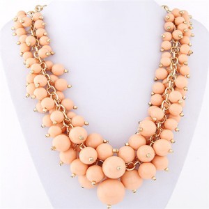 Grape Cluster Design Alloy Fashion Statement Necklace - Light Orange