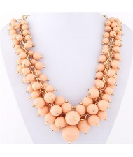 Grape Cluster Design Alloy Fashion Statement Necklace - Light Orange