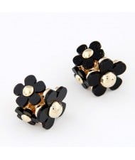 Korean Fashion Sweet Black Plum Blossom Ear Studs