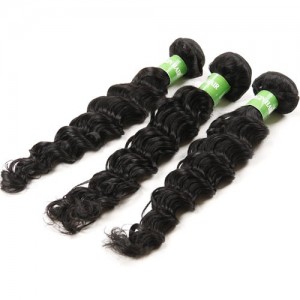 3 Bundles Deep Wave 100% Human Hair Brazilian Virgin Hair Weaves/ Wefts