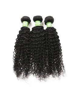 3 Bundles Kinky Curly 100% Human Hair Brazilian Virgin Hair Weaves/ Wefts