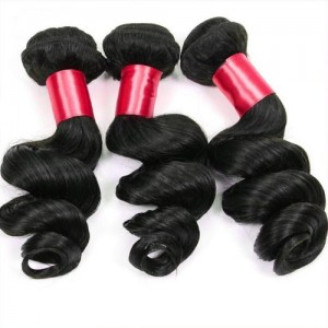 3 Bundles 100% Human Hair Loose Wave Brazilian Virgin Hair Weaves/ Wefts