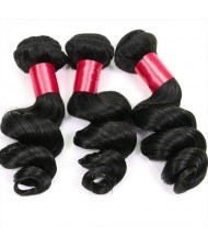 3 Bundles 100% Human Hair Loose Wave Brazilian Virgin Hair Weaves/ Wefts
