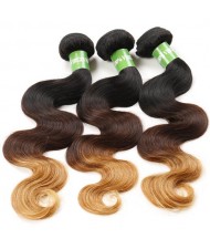 3 Bundles 100% Human Hair Body Wave Color T1B/4/27 Brazilian Virgin Hair Weaves/ Wefts