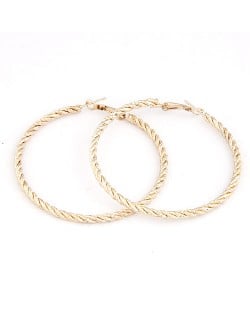 Fashion Twisted Big Hoop Earrings - Golden