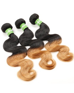 3 Bundles 100% Human Hair Body Wave Color T1B/27 Ombre Hair Weaves/ Wefts