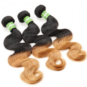 3 Bundles 100% Human Hair Body Wave Color T1B/27 Ombre Hair Weaves/ Wefts