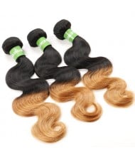 3 Bundles 100% Human Hair Body Wave Color T1B/27 Ombre Hair Weaves/ Wefts