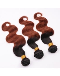 3 Pieces 100% Human Hair Color 1B/30 Body Wave Ombre Brazilian Virgin Hair Weaves/ Wefts