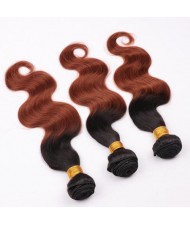 3 Pieces 100% Human Hair Color 1B/30 Body Wave Ombre Brazilian Virgin Hair Weaves/ Wefts
