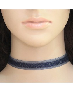 Unique Simple Lace Fashion Choker Necklet - Dark Blue
