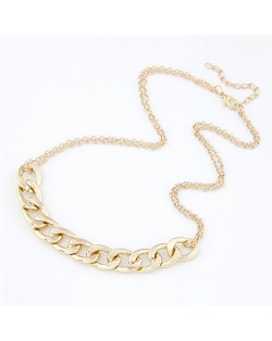 Chunky Chain Pendant Golden High Fashion Short Costume Necklace