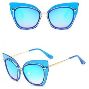 7 Colors Available Golden Frame Cat Eye Shape Fashion Sunglasses