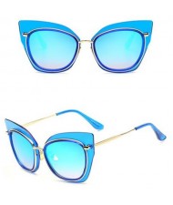 7 Colors Available Golden Frame Cat Eye Shape Fashion Sunglasses