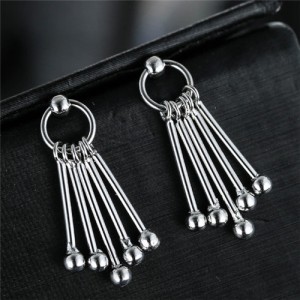 Dangling Studs Design High Fashion Hoop Stud Earrings