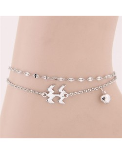 Twelve Constellations Series Sweet Style Women Fashion Anklets - Aquarius