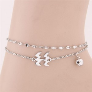 Twelve Constellations Series Sweet Style Women Fashion Anklets - Aquarius