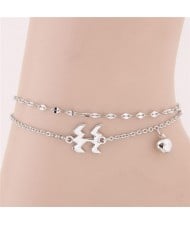 Twelve Constellations Series Sweet Style Women Fashion Anklets - Aquarius