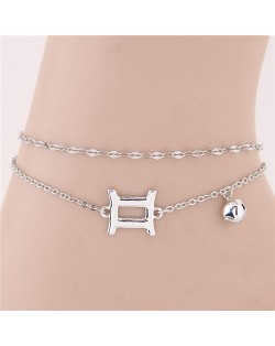 Twelve Constellations Series Sweet Style Women Fashion Anklets - Gemini