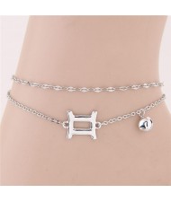 Twelve Constellations Series Sweet Style Women Fashion Anklets - Gemini