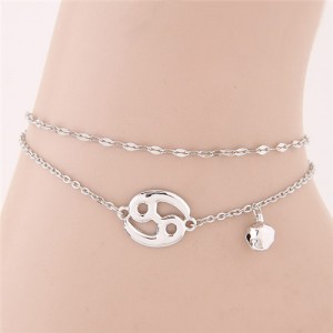 Twelve Constellations Series Sweet Style Women Fashion Anklets - Cancer