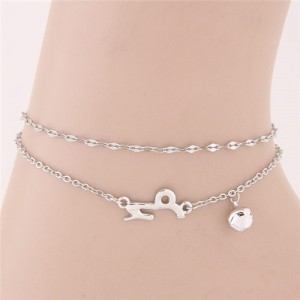 Twelve Constellations Series Sweet Style Women Fashion Anklets - Capricornus