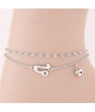 Twelve Constellations Series Sweet Style Women Fashion Anklets - Leo