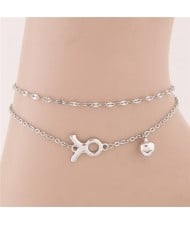 Twelve Constellations Series Sweet Style Women Fashion Anklets - Taurus