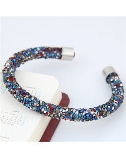 Shining Rhinestone Dust Inlaid Open-end High Fashion Bracelet - Multicolor