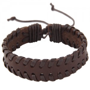 Handmade Rope Weaving Fashion Leather Bracelet - Coffee
