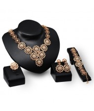 Shining Golden Chrysanthemums 4pcs Fashion Jewelry Set