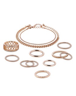 Unique Style Rings and Bracelets Combo 12pcs High Fashion Jewelry Set