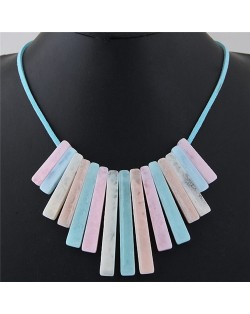 Acrylic Bars Combo Pendant Simple Rope Fashion Necklace - Multicolor